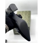GUCCI GG MONOGRAM BLACK GREY BLOCK HEEL