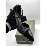 GUCCI GG MONOGRAM BLACK GREY BLOCK HEEL