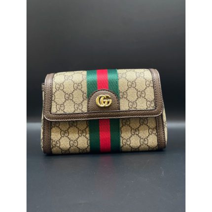 GUCCI MINI GG BROWN SUPREME HANDBAG