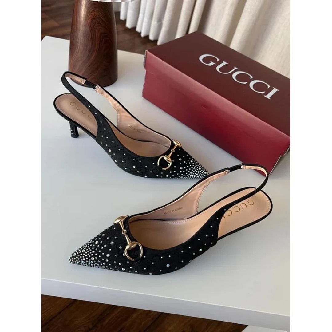 Gucci-Crystal-Embellished-Slingback-Pumps-Black-3 GUCCI ERIN CRYSTAL EMBELLISHED BLACK SLINGBACK PUMPS