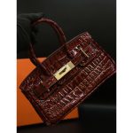 HERMES CROCODILE HAND BAG BLACK