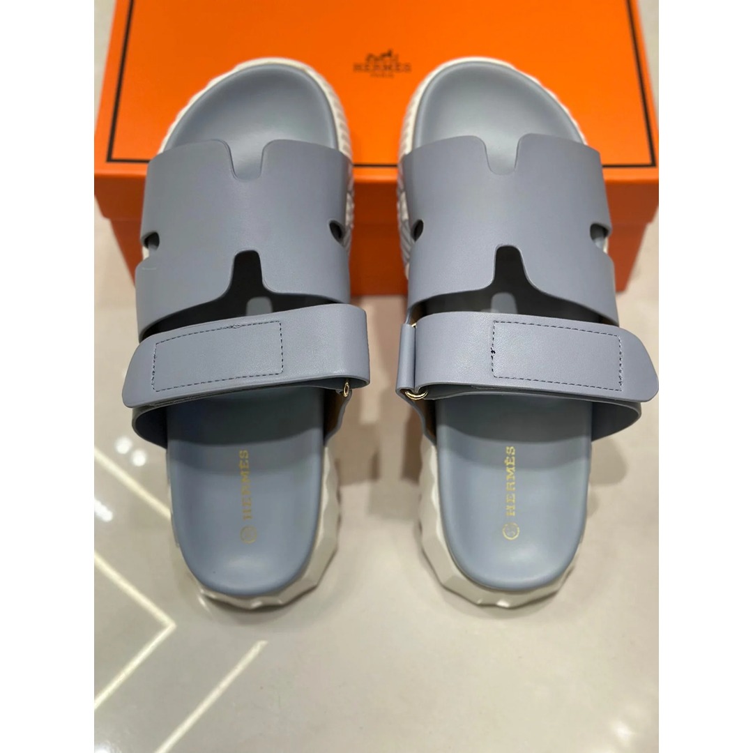 HM SLIPPERS WITH MEDICATED SOLE Light Blue 1 HERMES CHYPRE LIGHT BLUE MEDICATED SANDAL