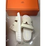HERMES CHYPRE WHITE MEDICATED SANDAL