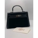HERMES KELLY 20 PALLADIUM SUEDE