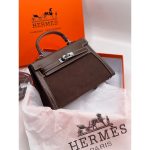 HERMES KELLY 20 PALLADIUM SUEDE