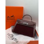 HERMES KELLY 20 PALLADIUM SUEDE
