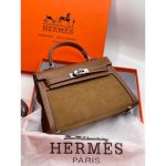 HERMES KELLY 20 PALLADIUM SUEDE