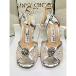 JIMMY CHOO SACORA CAVIAR GLITTER CRYSTAL EMBELLISED