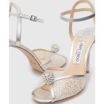 JIMMY CHOO SACORA CAVIAR GLITTER CRYSTAL EMBELLISED