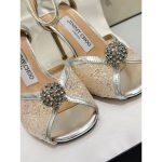 JIMMY CHOO SACORA CAVIAR GLITTER CRYSTAL EMBELLISED