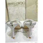 JIMMY CHOO SAEDA 100 CRYSTAL EMBELLISHED ANKLE BRACELET STRAP WHITE