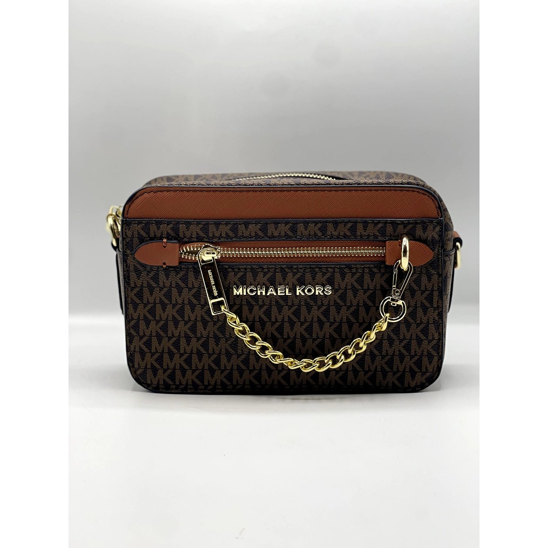 Michael Kors Jet Set Logo brown Crossbody Bag2 MICHAEL KORS JET SET LOGO LIGHT CROSSBODY