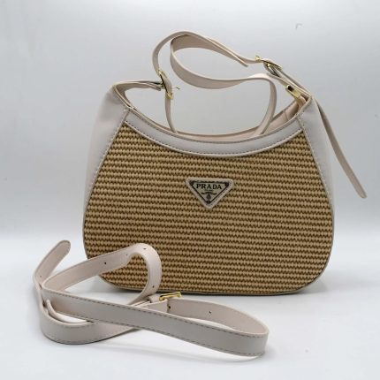 PRADA CROSSBODY BAG BLACK/WHITE/BROWN