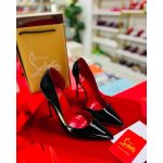 CHRISTIAN LOUBOUTIN BLACK IRIZA RED GILITTERY SOLE