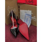 CHRISTIAN LOUBOUTIN BLACK IRIZA RED GILITTERY SOLE