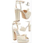 JIMMY CHOO SACARIA 120 PEARL EMBELLISED HEEL