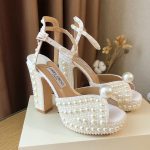 JIMMY CHOO SACARIA 120 PEARL EMBELLISED HEEL