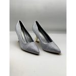 YSL SAINT LAURENT SILVER GREY CRYSTAL PUMPS