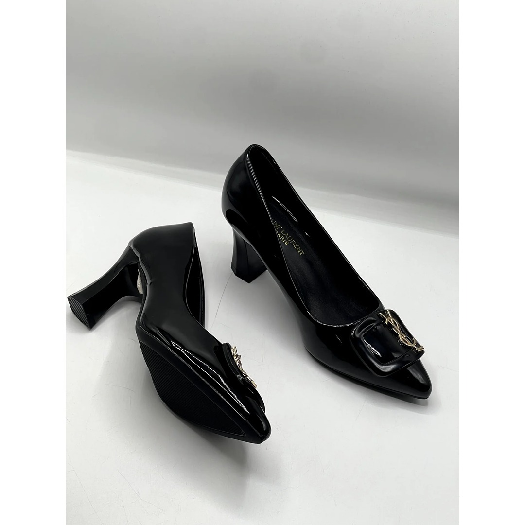 SAINT LAURENT ALL BLACK HEEL