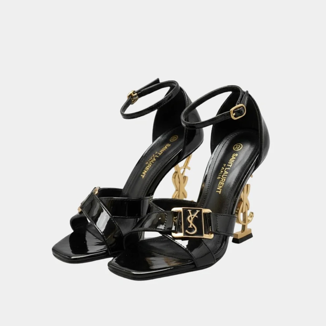 SAINT LAURENT BLACK GOLDEN HEEL