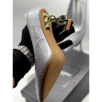 YSL SAINT LAURENT SILVER GREY CRYSTAL PUMPS