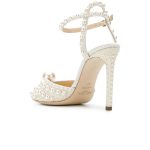 JIMMY CHOO SACORA 100 PEARLS EMBELLISHED HEEL