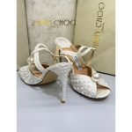 JIMMY CHOO SACORA 100 PEARLS EMBELLISHED HEEL