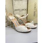 JIMMY CHOO SACORA 100 PEARLS EMBELLISHED HEEL