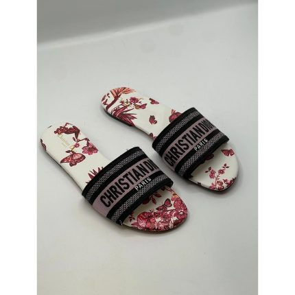 CHRISTIAN DIOR RED-BLACK DWAY SLIDE