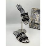 CHRISTIAN DIOR BLACK-WHITE DWAY SLIDE