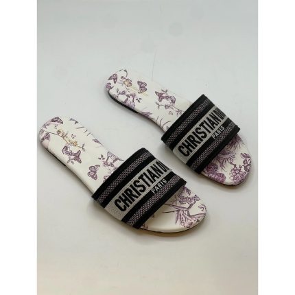 CHRISTIAN DIOR BLACK-LILAC DWAY SLIDE