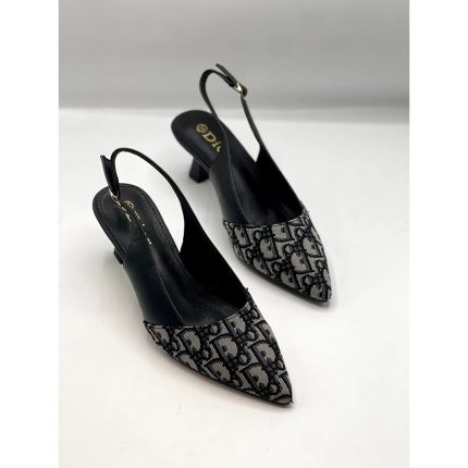DIOR J'ADIOR SLINGBACK GREY BLACK OBLIQUE