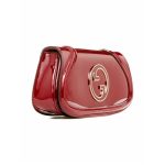 GUCCI ROSSO ANCORA PATENT SMALL GG BLONDIE SHOULDER BAG