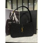 YSL SAINT LAURENT LE 5 à 7 RHINESTONE EMBELLISHED HOBO BAG