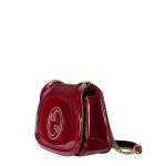 GUCCI ROSSO ANCORA PATENT SMALL GG BLONDIE SHOULDER BAG