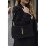 YSL SAINT LAURENT LE 5 à 7 RHINESTONE EMBELLISHED HOBO BAG