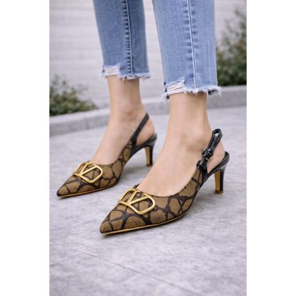 VALENTINO GARAVANI HEEL GOLDEN BLACK