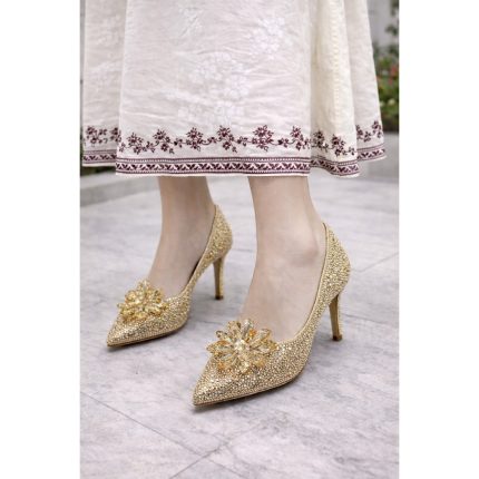 JIMMY CHOO CINDERELLA CRYSTAL GOLDEN HEEL