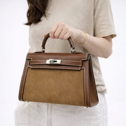 HERMES KELLY 20 PALLADIUM SUEDE