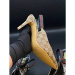 GUCCI GG SLING BACK MONOGRAM BEIGE BLACK