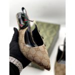 GUCCI GG SLING BACK MONOGRAM GREEN BLACK