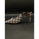 GUCCI GG SLING BACK MONOGRAM GREY BLACK
