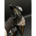 GUCCI GG SLING BACK MONOGRAM BLACK GREEN