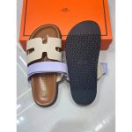 HERMES BEIGE LILAC TWO TONE STRAPLESS SANDAL