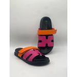HERMES PINK ORANGE TWO TONE STRAPLESS SANDAL