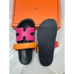 HERMES PINK ORANGE TWO TONE STRAPLESS SANDAL