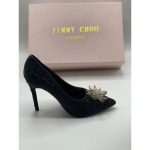 JIMMY CHOO CINDERELLA CRYSTAL EMBELLISHED BLACK HEEL