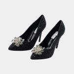 JIMMY CHOO CINDERELLA CRYSTAL EMBELLISHED BLACK HEEL