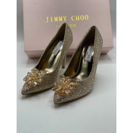 JIMMY CHOO CINDERELLA CRYSTAL GOLDEN HEEL