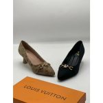 LOUIS VUITTON MONOGRAM PATTERN BLACK PUMPS